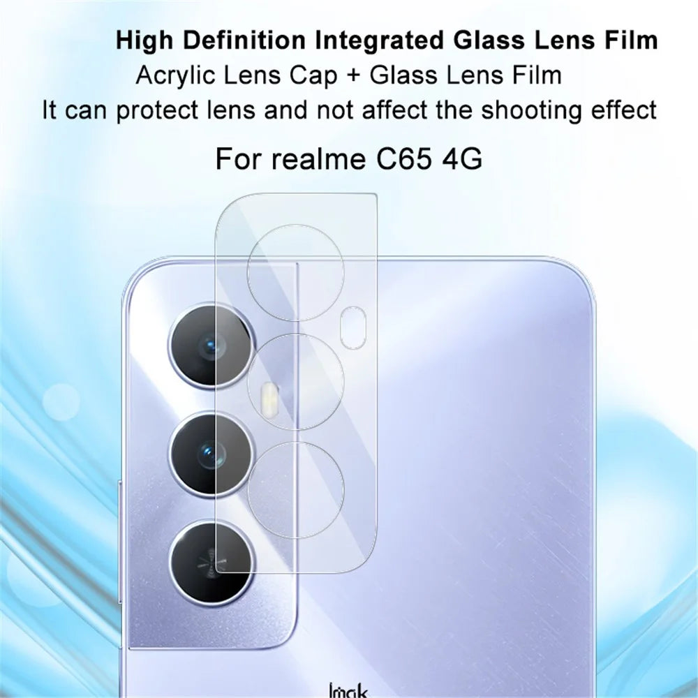 IMAK For Realme C65 4G Clear Camera Lens Protector Integrated Tempered Glass + Acrylic Lens Cap Lens Film - 3