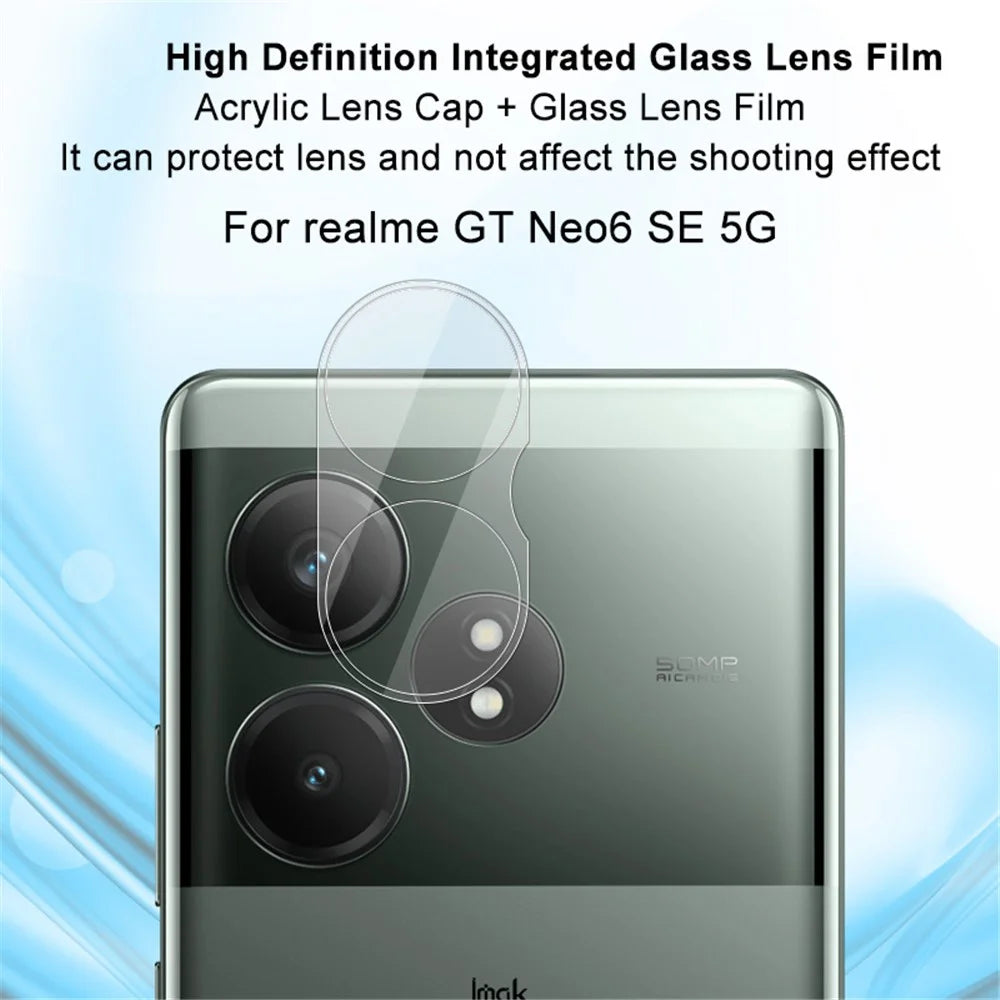 IMAK For Realme GT Neo6 SE 5G Wear Resistant Camera Lens Protector Tempered Glass Film+ Acrylic Lens Cap - 3