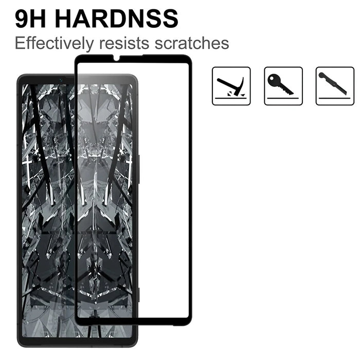 For Sony Xperia 10 VI Screen Protector Full Glue Anti-Explosion Black Edge AGC Glass Film - 3