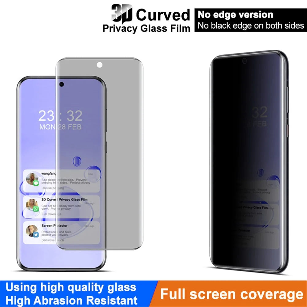 IMAK For Huawei Pura 70 Pro / 70 Pro+ / 70 Ultra Anti-Spy Screen Protector 3D Curved Side Glue Film (No Edge Version) - 3
