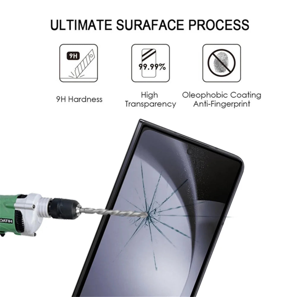 For Samsung Galaxy Z Fold6 5G Front Tempered Glass Screen Protector Full Cover Full Glue Silk Printing Clear Film - 6