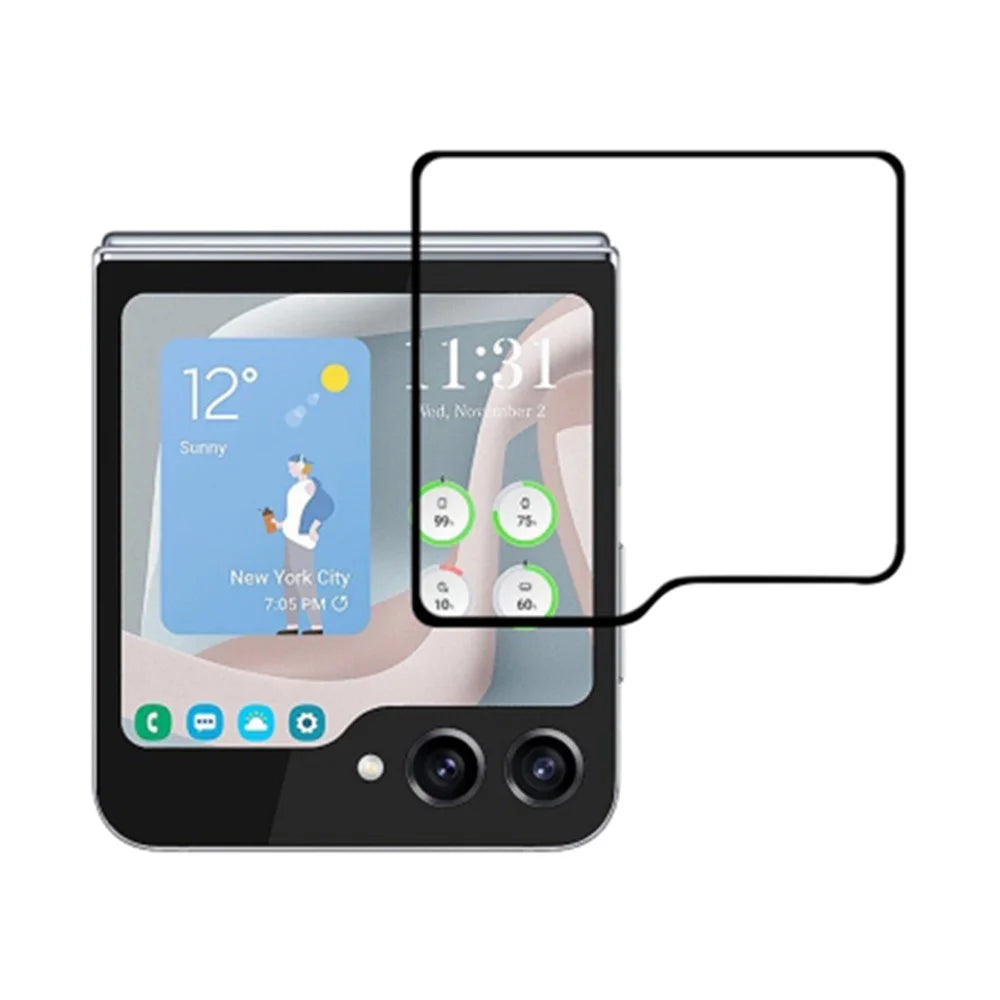 For Samsung Galaxy Z Flip7 FE 5G / Z Flip6 5G Rear Small Screen Protector Silk Printing Tempered Glass Film - 1
