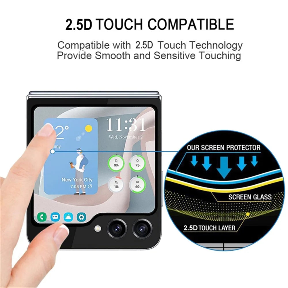 For Samsung Galaxy Z Flip7 FE 5G / Z Flip6 5G Rear Small Screen Protector Silk Printing Tempered Glass Film - 5