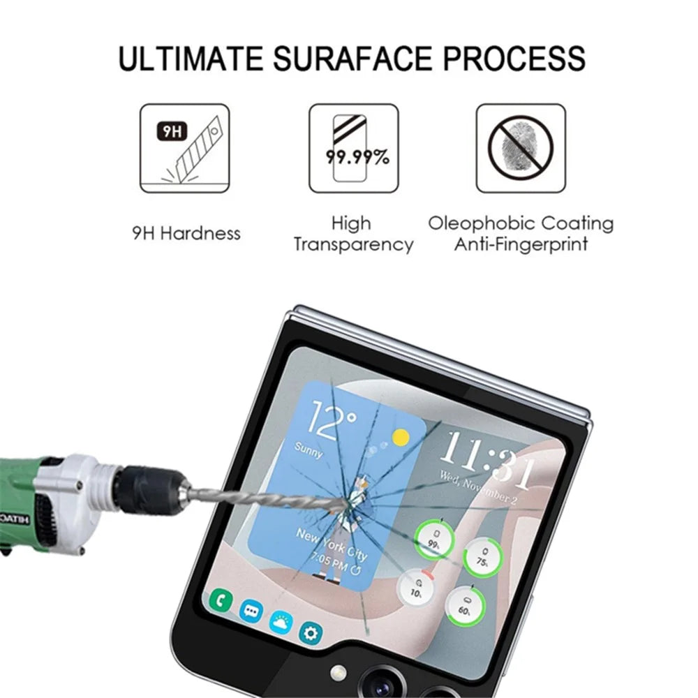 For Samsung Galaxy Z Flip7 FE 5G / Z Flip6 5G Rear Small Screen Protector Silk Printing Tempered Glass Film - 6