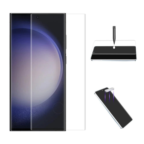 ENKAY HAT PRINCE For Samsung Galaxy S23 Ultra Screen Protector UV Liquid Full Glue Curved Film Support Fingerprint Unlock - 1