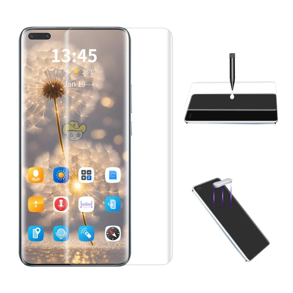 ENKAY HAT PRINCE For Honor Magic5 Pro Screen Protector UV Liquid Sensitive Touch Curved Film Support Fingerprint Unlock - 1