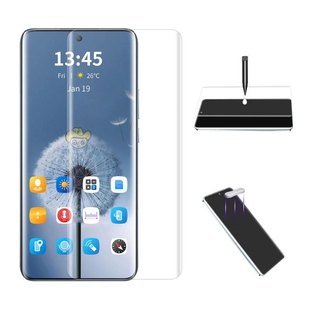ENKAY HAT PRINCE For Honor Magic5 Screen Protector Sensitive Touch UV Liquid Curved Clear Film Support Fingerprint Unlock - 1