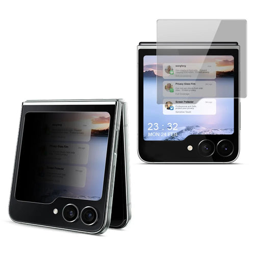 IMAK For Samsung Galaxy Z Flip7 FE 5G / Z Flip6 5G Small Screen Protector Anti-Peeping Tempered Glass Front Film - 1