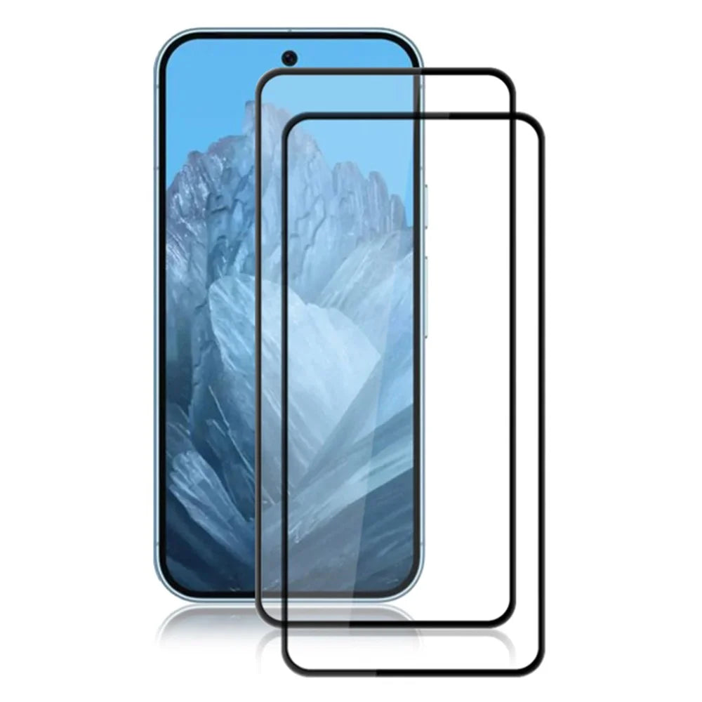 AMORUS 2Pcs For Google Pixel 9 Pro XL Screen Protector Tempered Glass Film Silk Printing Case Friendly - Black - 1