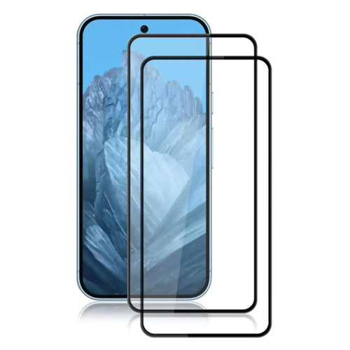 AMORUS 2Pcs For Google Pixel 9 Pro XL Screen Protector Tempered Glass Film Silk Printing Case Friendly - Black - 1