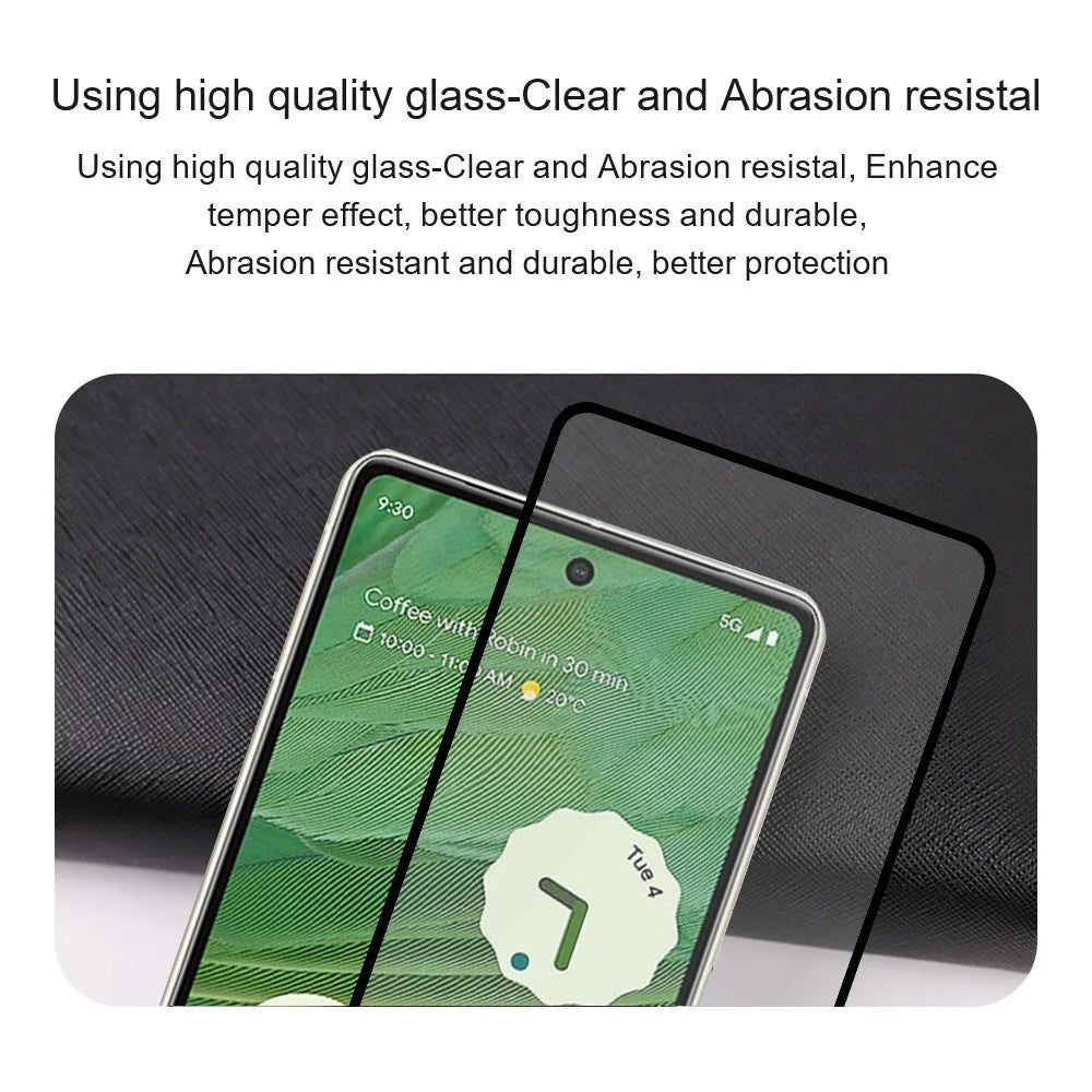 AMORUS 2Pcs For Google Pixel 9 Pro XL Screen Protector Tempered Glass Film Silk Printing Case Friendly - Black - 7