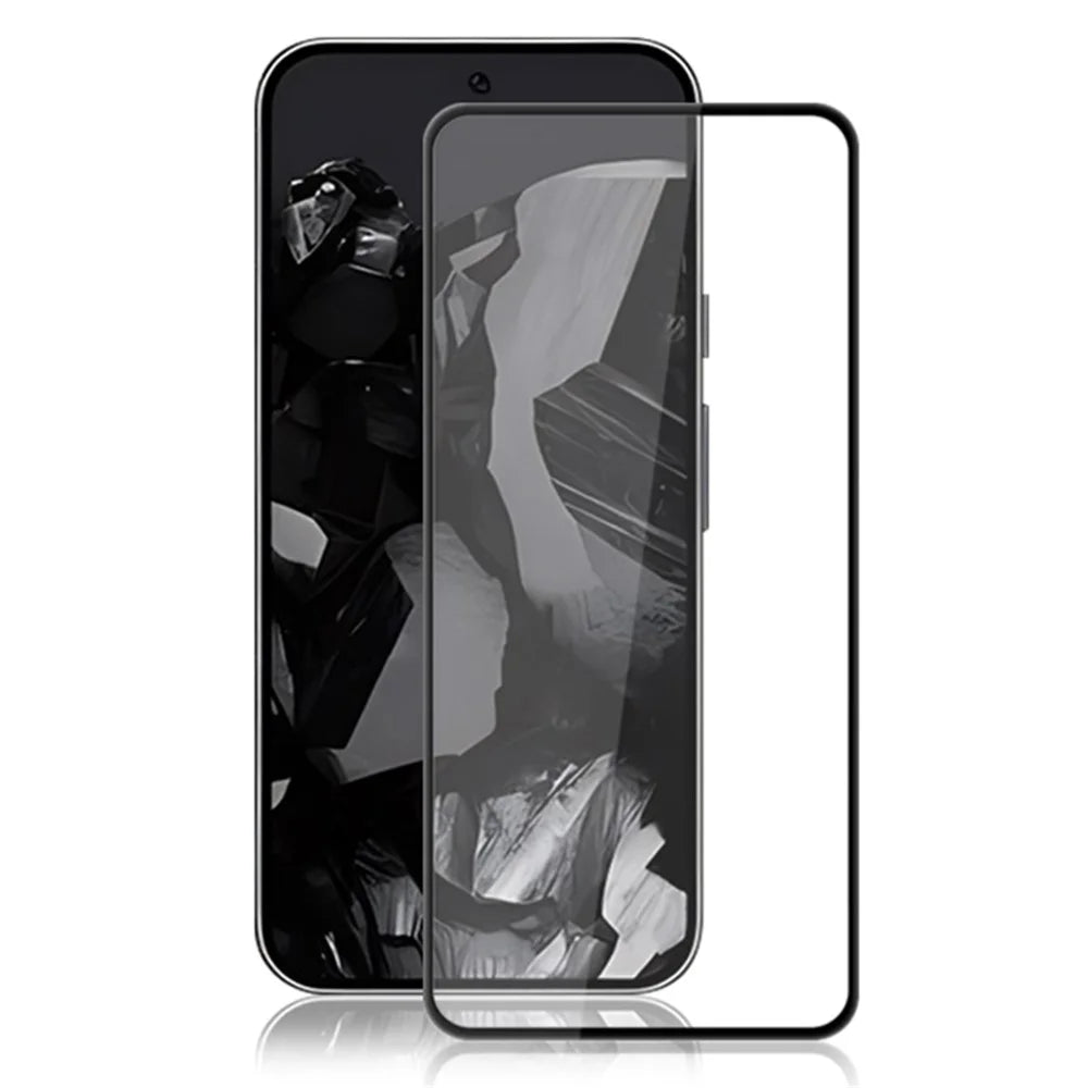 AMORUS For Google Pixel 9 / Pixel 9 Pro Tempered Glass Full Screen Protector Silk Printing Edge - Black - 1