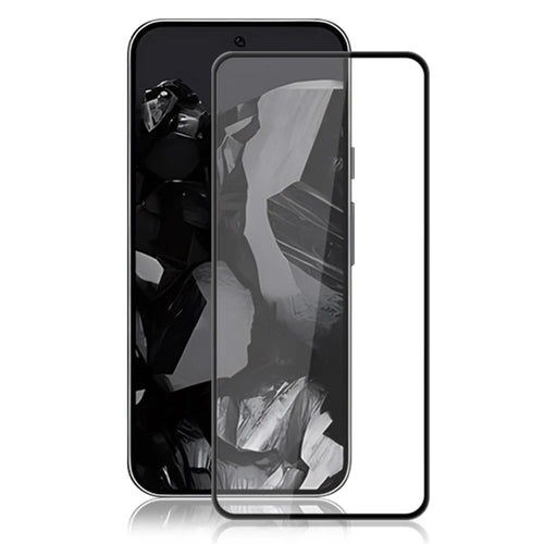 AMORUS For Google Pixel 9 / Pixel 9 Pro Tempered Glass Full Screen Protector Silk Printing Edge - Black - 1