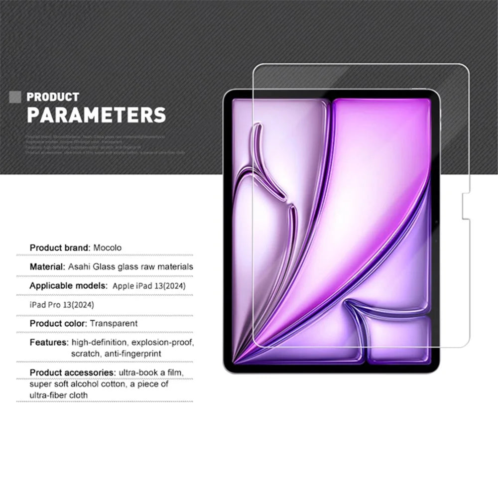 MOCOLO For iPad Air 13 (2026) / (2025) / (2024) Clear Screen Protector Scratch-Resistant Tempered Glass Film - 2