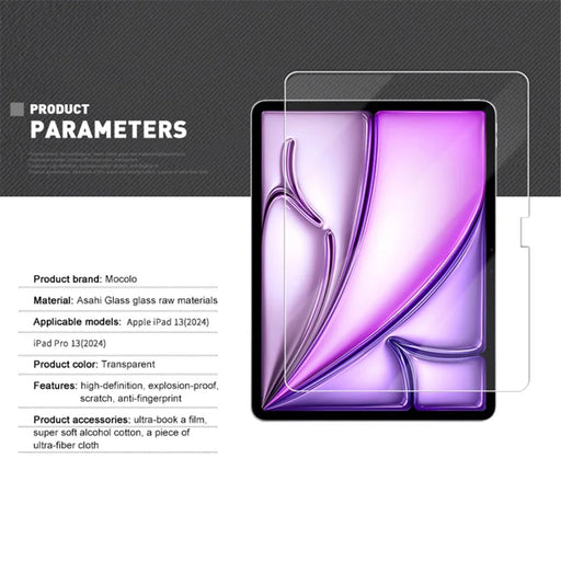 MOCOLO For iPad Air 13 (2026) / (2025) / (2024) Clear Screen Protector Scratch-Resistant Tempered Glass Film - 2