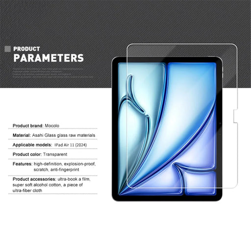 MOCOLO For iPad Air 11 (2026) / (2025) / (2024) Screen Protector HD Bubble Free Tempered Glass Film - 2