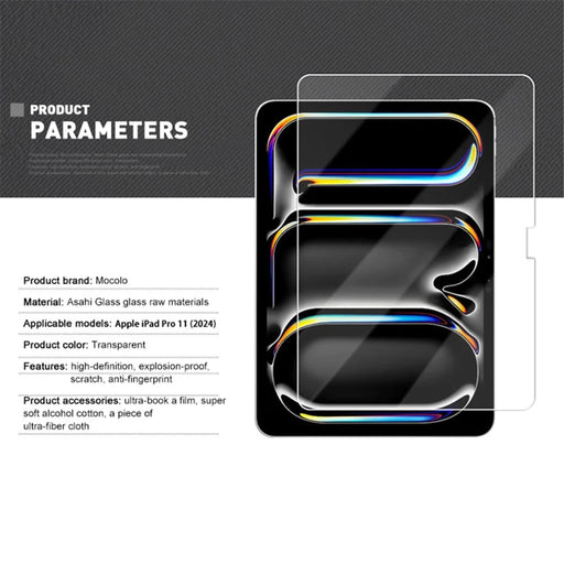MOCOLO For iPad Pro 11 (2025) / 11 (2024) Screen Protector Tempered Glass High Transparency Film - 2