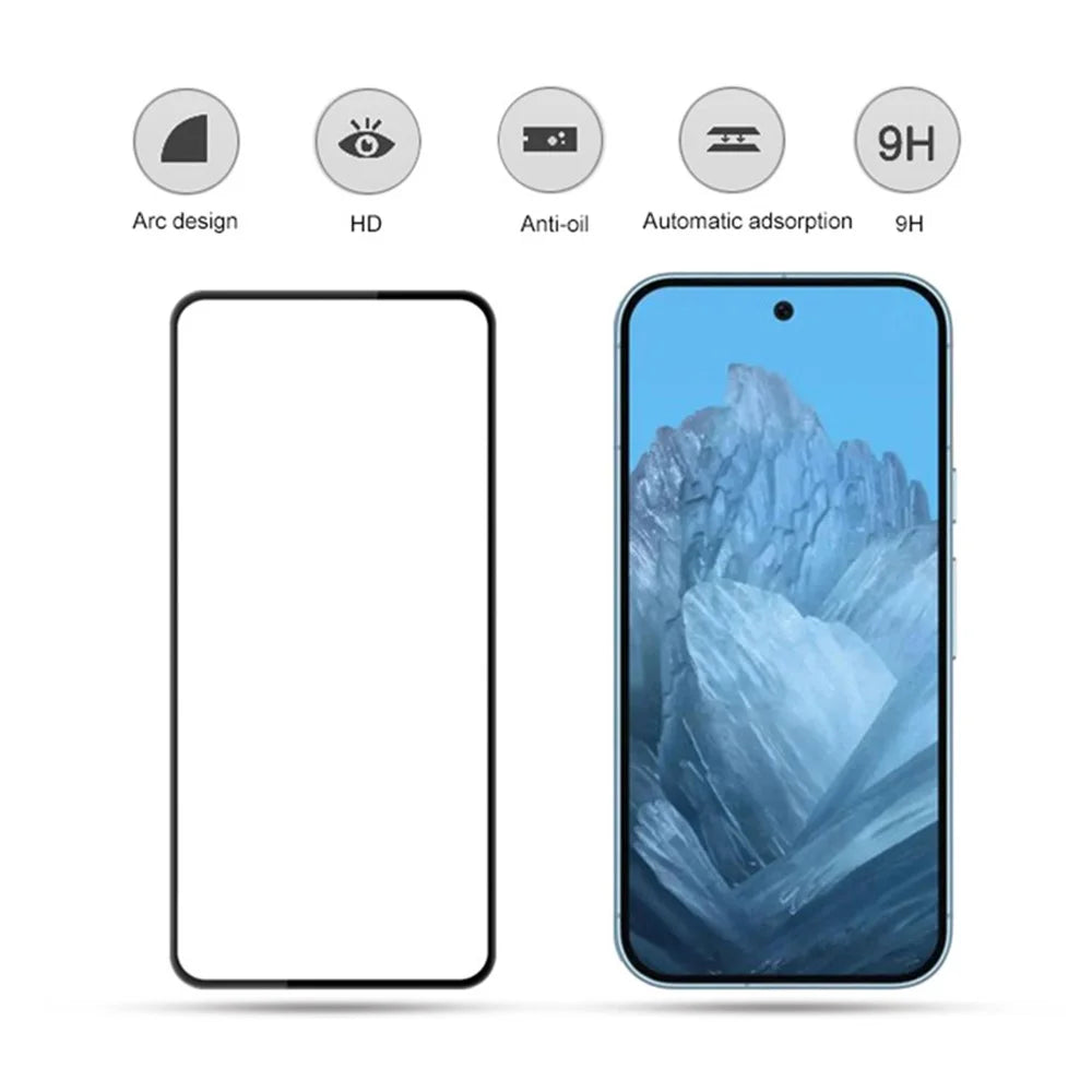 MOCOLO For Google Pixel 9 Pro XL Tempered Glass Screen Protector Anti-Shatter Silk Printing Film, Black - 3