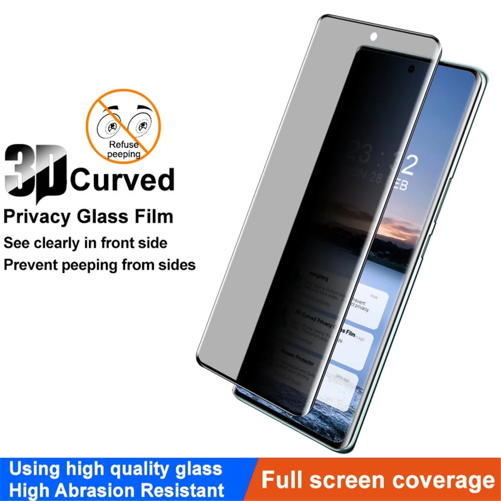 IMAK For vivo V30e 5G Screen Protector Anti-Peep 3D Curved Tempered Glass Full Film - 2