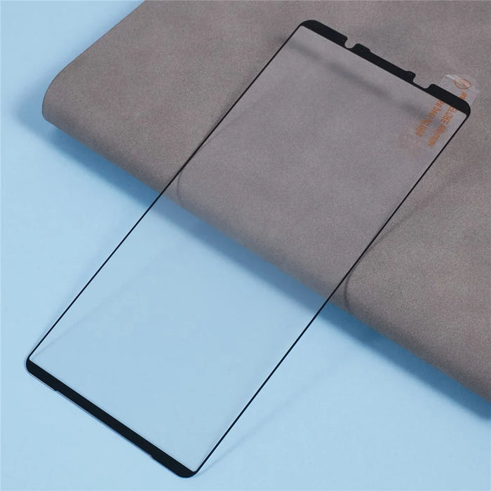 For Sony Xperia 1 VI Tempered Glass Electroplating Anti-Fingerprint Silk Printing Full Glue Screen Protector - 4