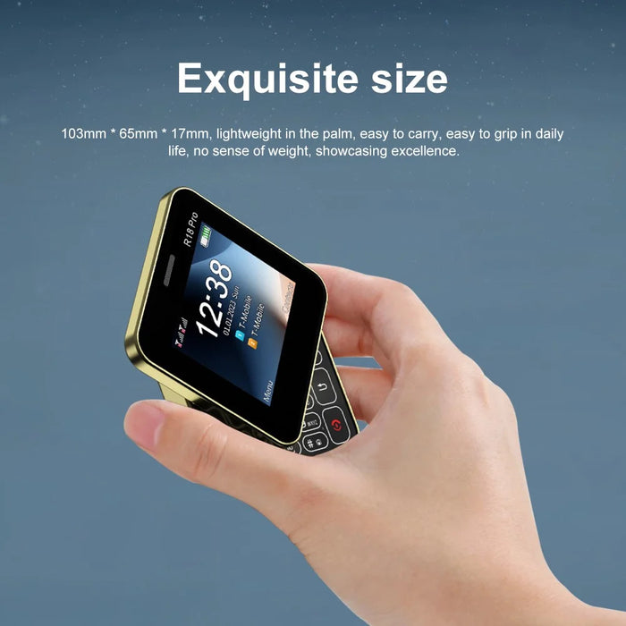 R18 Pro Dual SIM Standby Rotating 2G Phone with 2.4 inch Color Screen - Black - 5