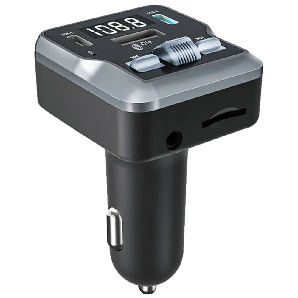 C66 Multifunctional Car Charger FM Transmitter Bluetooth-compatible Player Adapter with Remote Control - 1