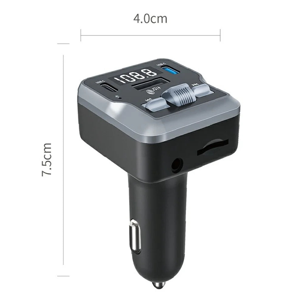 C66 Multifunctional Car Charger FM Transmitter Bluetooth-compatible Player Adapter with Remote Control - 7