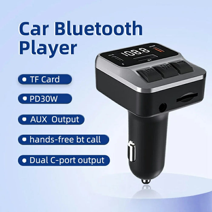 C65 Car Bluetooth-compatible FM Transmitter with Dual Type-C Port PD 30W Fast Charging Adapter - 2