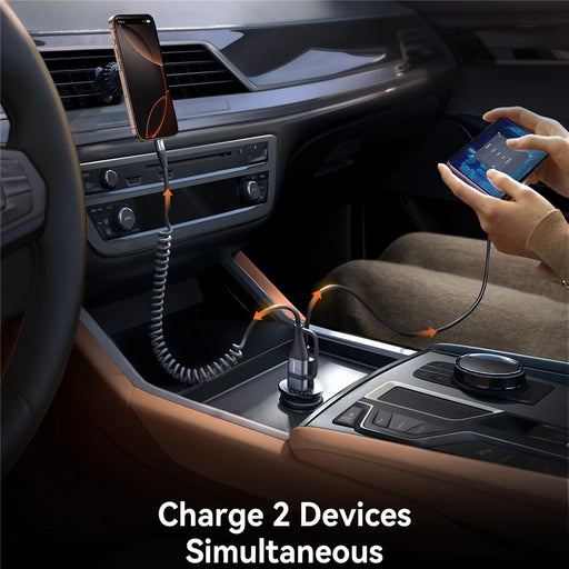 JOYROOM JR-CCN16 Mini 15W Car Charger Adapter USB-A+Type-C Dual USB Port Charger - 2