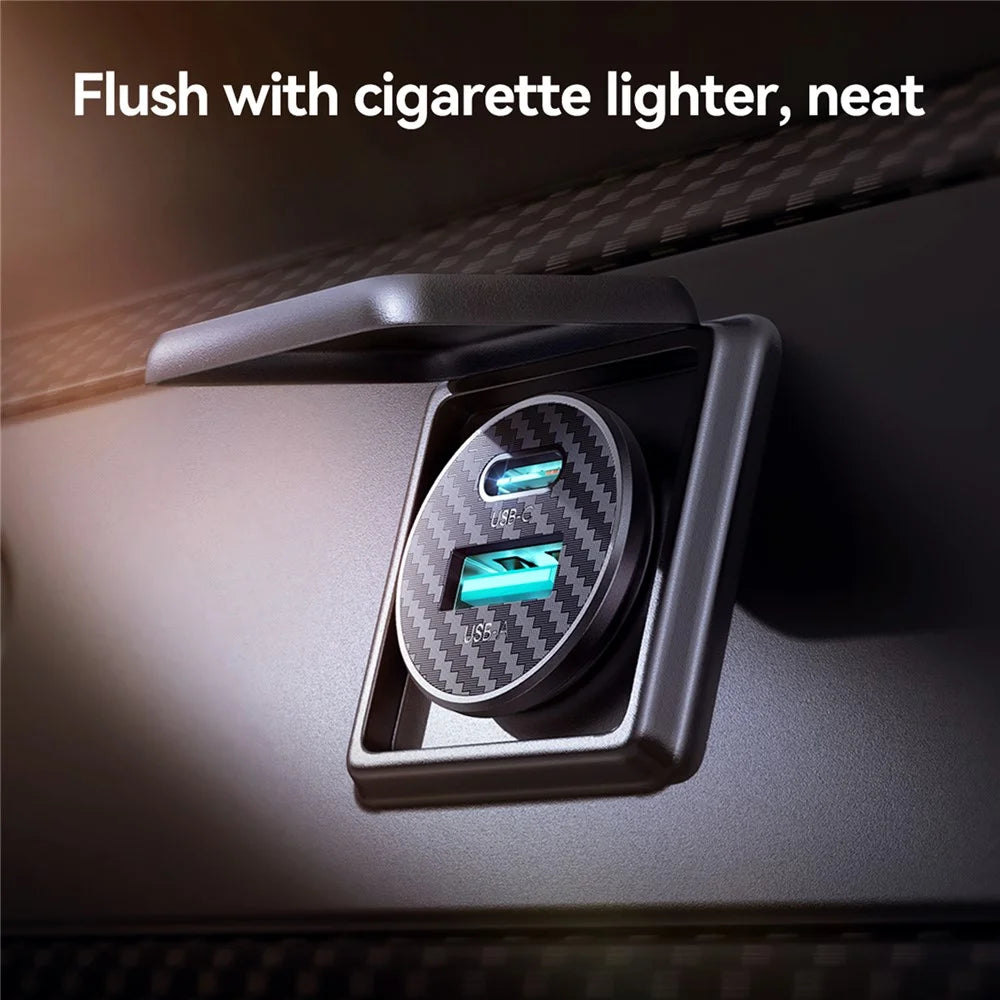 JOYROOM JR-CCN16 Mini 15W Car Charger Adapter USB-A+Type-C Dual USB Port Charger - 4