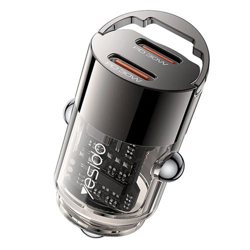 YESIDO Y69 PD 30W Dual Type-C Fast Charging Car Charger with Handle - 1