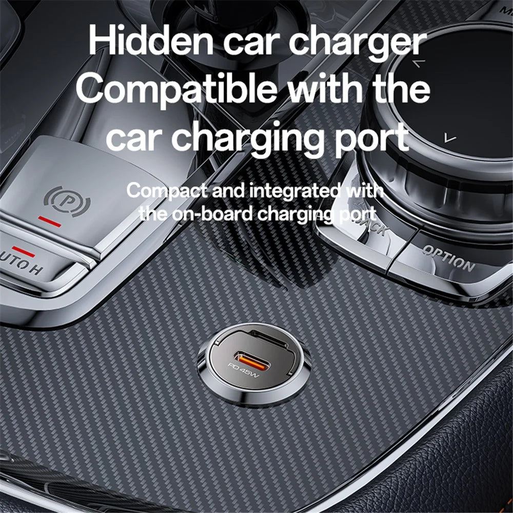 YESIDO Y67 PD 45W Type-C Mini Car Charger Fast Charging Adapter for Phones Laptops - 5