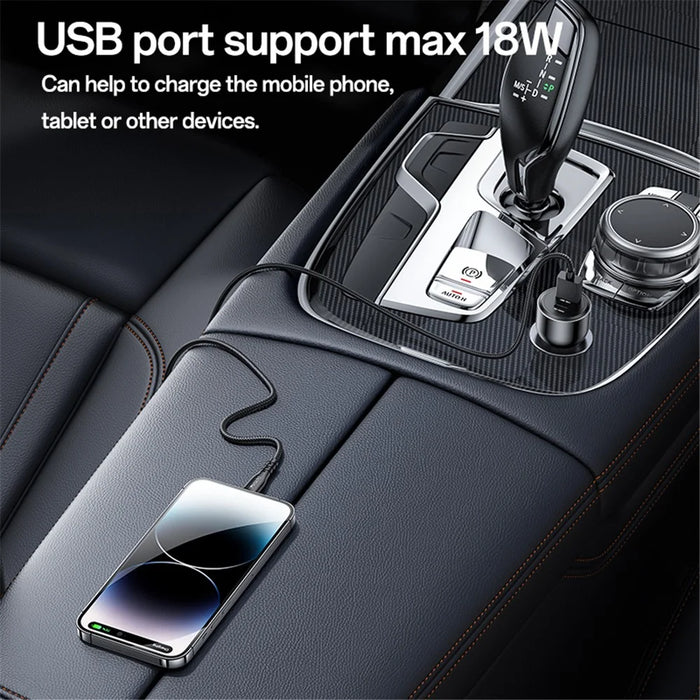 YESIDO Y65 USB+Type-C Dual Port Car Charger PD 100W + QC 18W Fast Charging Adapter - 4