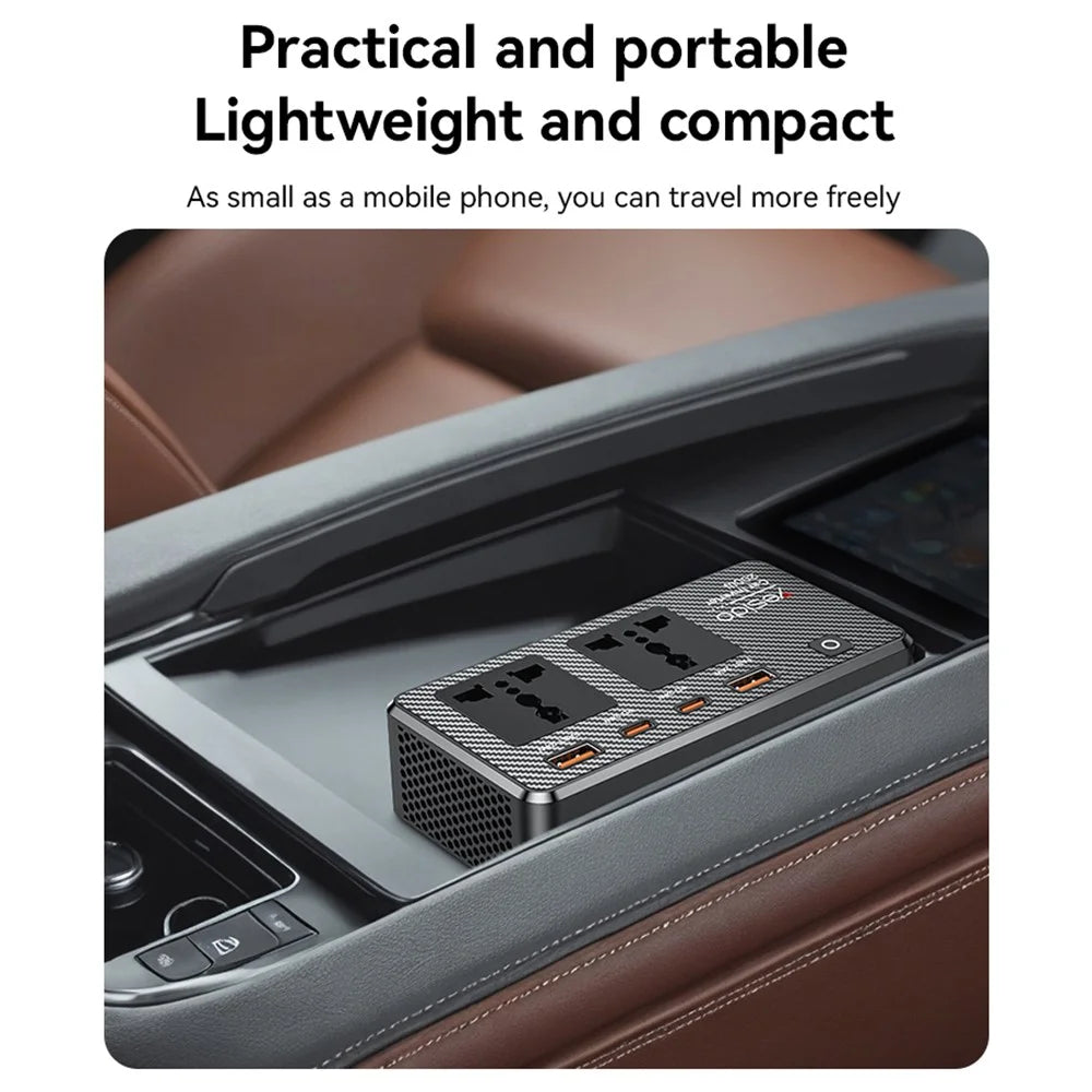 YESIDO VC07 200W High Power Car Inverter Fast Charging Adapter with 2 AC + 2 USB + 2 Type-C Ports - 6