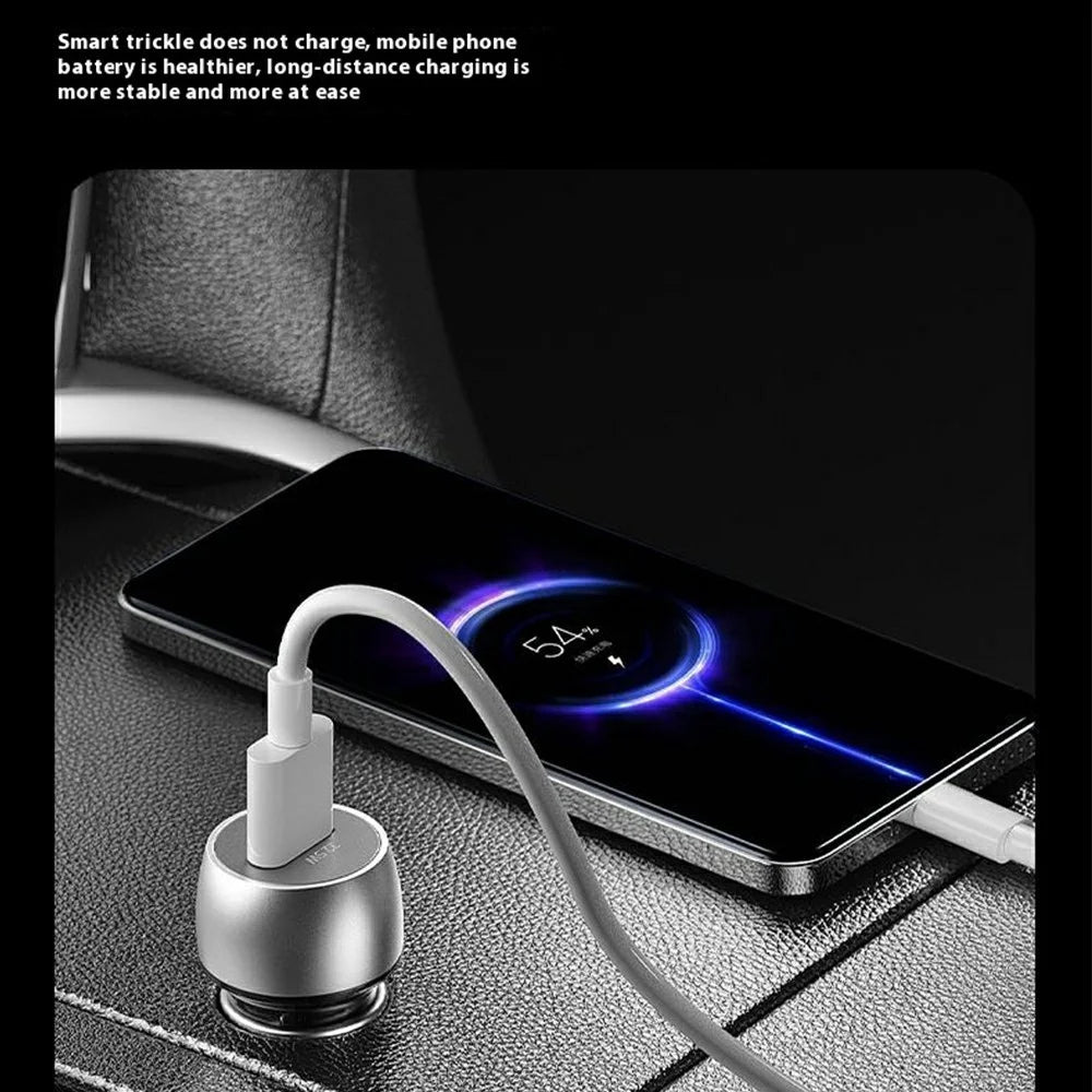 WEKOME WP-C57 Car Charger 22.5W Single USB-A Port Fast Charging Aluminum Alloy Transparent Adapter - Silver - 6