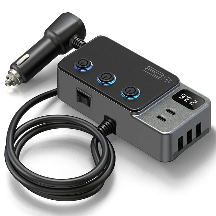 GC06 Car Charger High Power Fast Charging Voltage Display Cigarette Lighter Adapter - 2