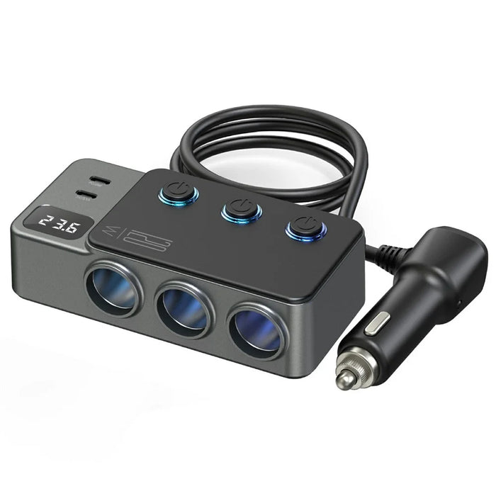 GC06 Car Charger High Power Fast Charging Voltage Display Cigarette Lighter Adapter - 3