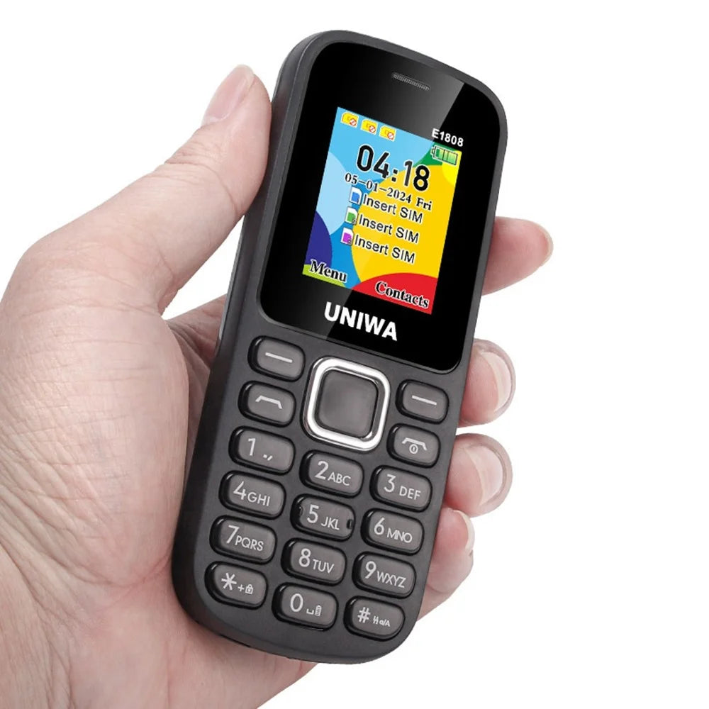 UNIWA E1808 1.77 Inch 3 SIM Card 3 Standby Phone with Flashlight Radio Function - Blue - 4
