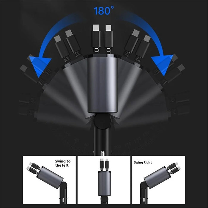 PT-16 Car Charger LED Display Cigarette Lighter Adapter with iP  /  Type C Retractable Cable - 3