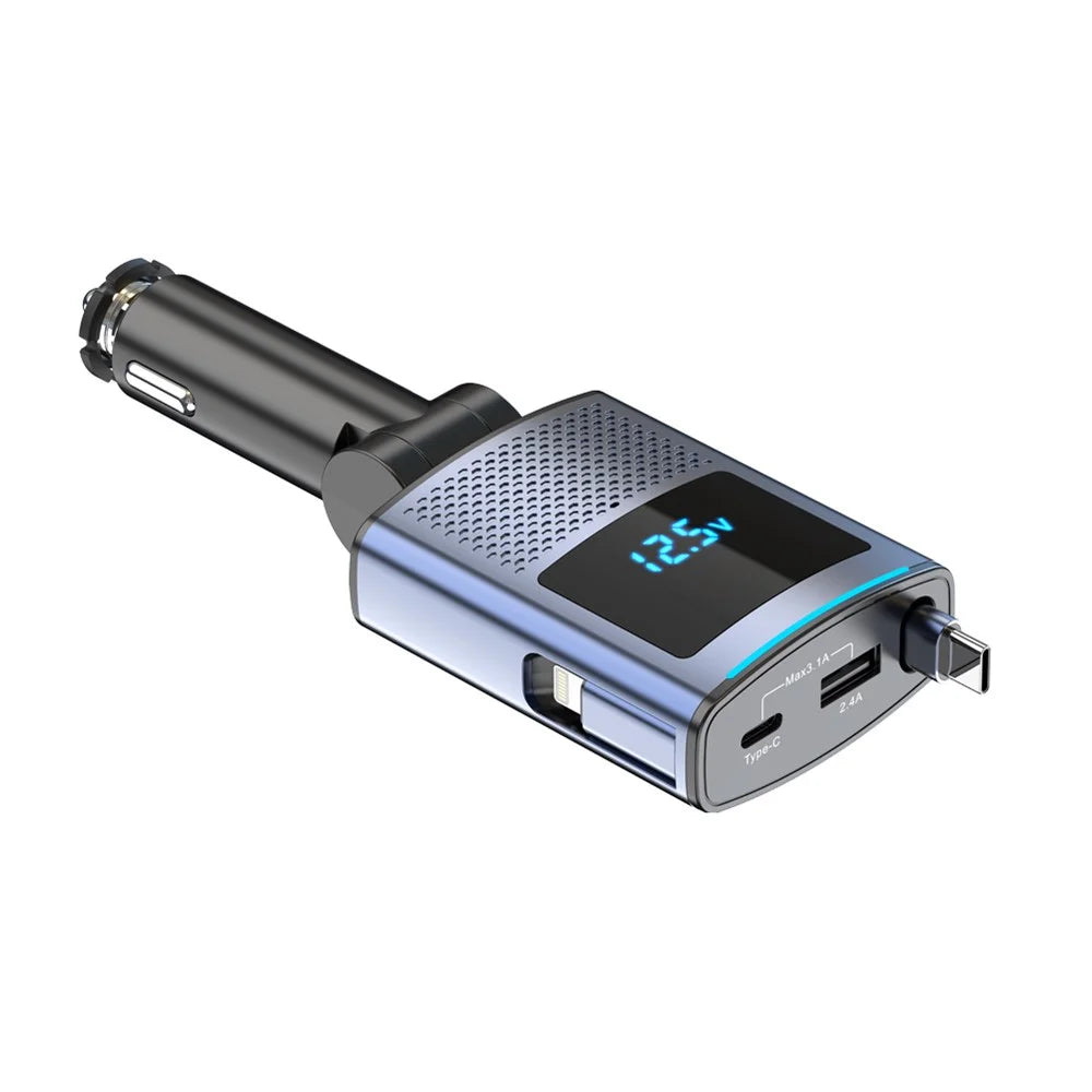 SC09 PD 65W Fast Charging Car Charger Cigarette Lighter Adapter with 1m Retractable Type C Cable - 3