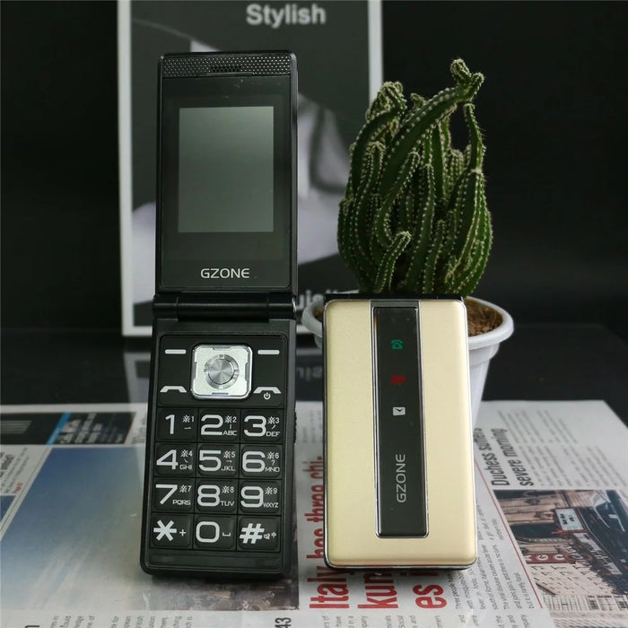 N69 Dual Screen Flip Phone 2G Long Standby Large Battery Big Speaker Mobile Phone - Gold - 3