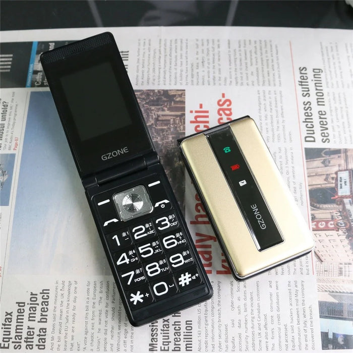 N69 Dual Screen Flip Phone 2G Long Standby Large Battery Big Speaker Mobile Phone - Gold - 4