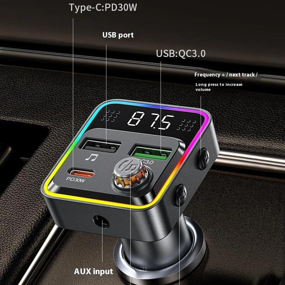 WEKOME WP-C62 48W Bluetooth-compatible MP3 Car Charger Fast Charging Dual USB Charger - 3