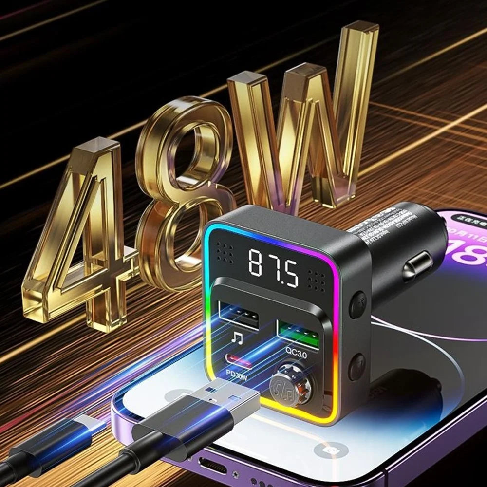 WEKOME WP-C62 48W Bluetooth-compatible MP3 Car Charger Fast Charging Dual USB Charger - 4