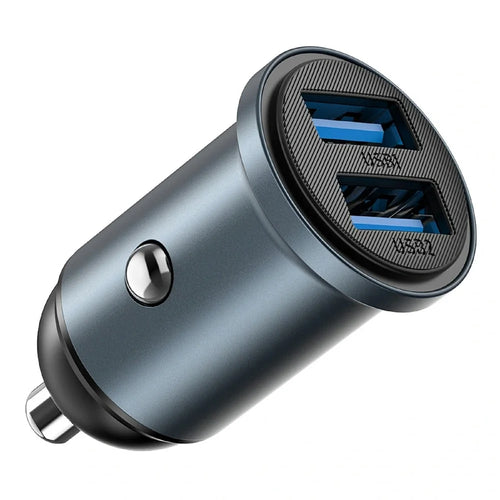 WIWU Wi-CC031 Nano Lite 12W Aluminum Alloy Car Charger Dual USB QC3.0 Fast Charging Adapter - 1