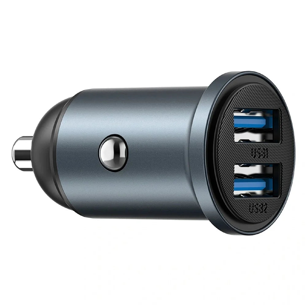 WIWU Wi-CC031 Nano Lite 12W Aluminum Alloy Car Charger Dual USB QC3.0 Fast Charging Adapter - 3