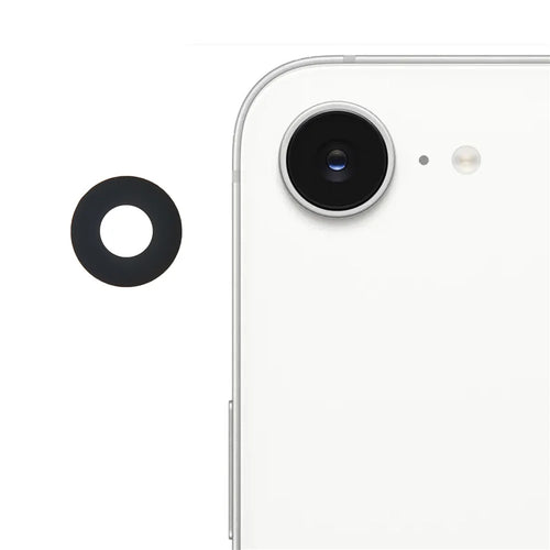 1 Set For iPhone 16e Rear Camera Rim Lens Cover with Adhesive Sticker (Without Logo) - 1