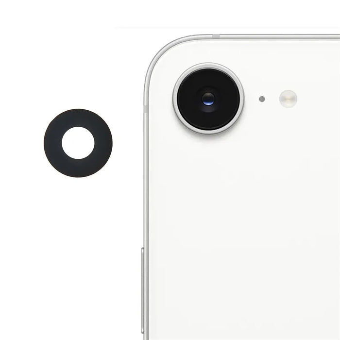 1 Set For iPhone 16e Rear Camera Rim Lens Cover with Adhesive Sticker (Without Logo) - 1