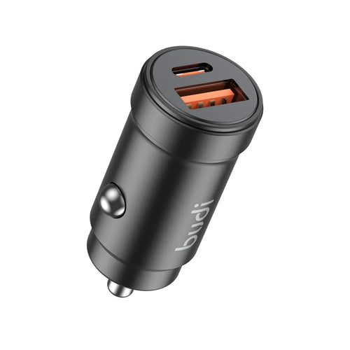 BUDI CC602B Mini Car Charger 48W Quick Charge USB A + USB C Dual Port Cigarette Lighter Adapter - 1