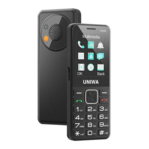UNIWA V2000 2.4 Inch 4G Bar Phone Dual SIM Dual Standby Feature Phone - Black - 1